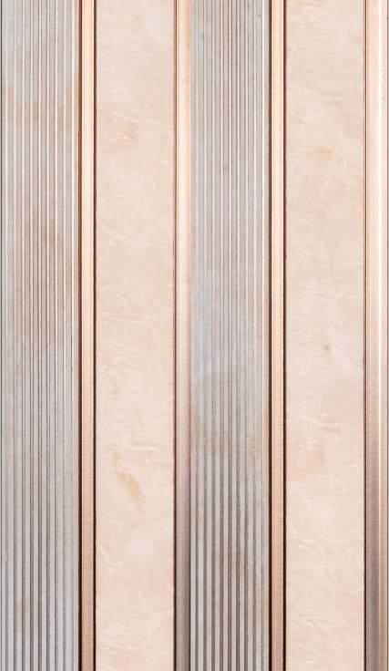 Cassa Series Stone Panel Designer Louvers Cream 8x0.5 Ft - 3447