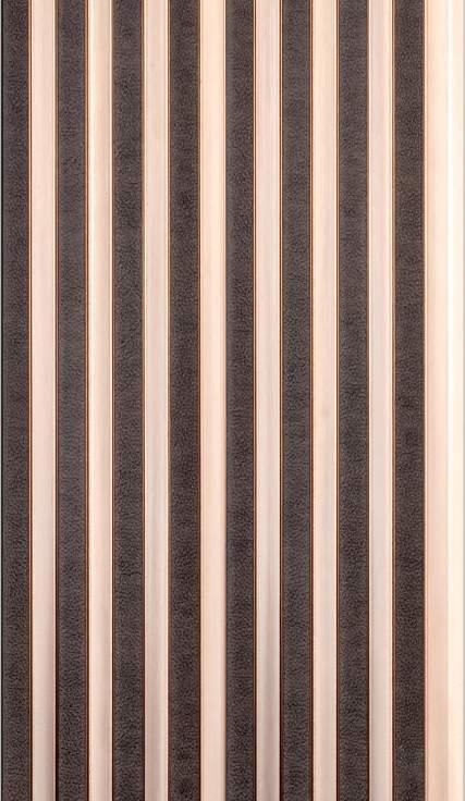 Cassa Series Engraved Leather Panel Designer Louvers Wenge 8x0.5 Ft - 3448