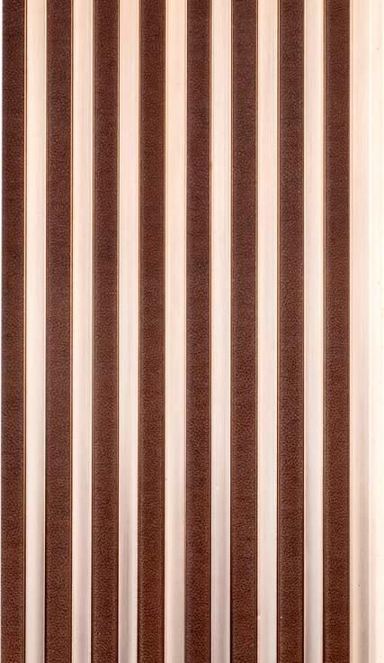 Cassa Series Engraved Leather Panel Designer Louvers Brown 8x0.5 Ft - 3449