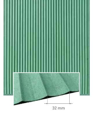 Hdhmr Fluted Panel Plain Colors Louvers Green 8x4 Ft - 3457 Glo