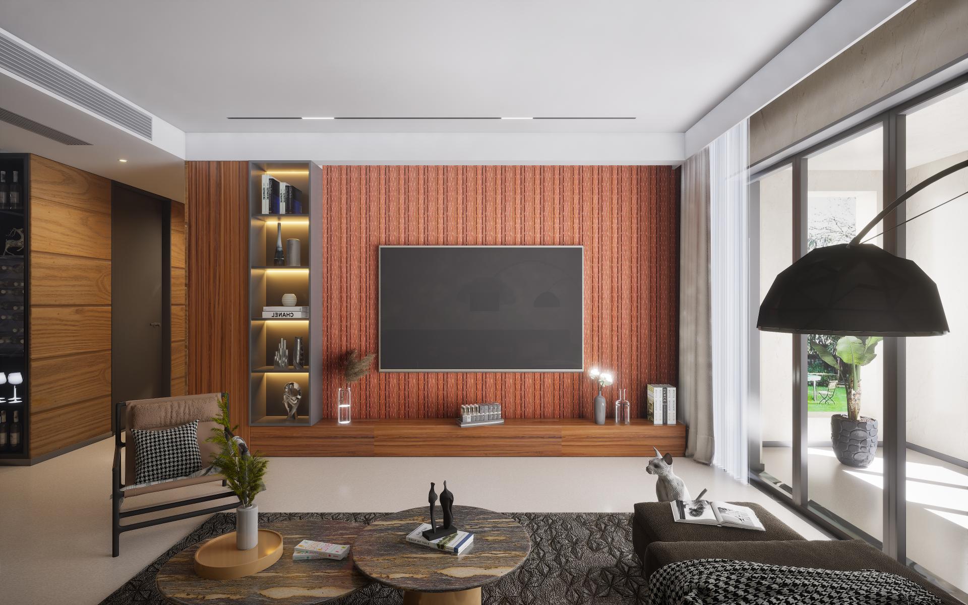 Cassa Series Designer Panel Louvers Brown 8x0.5 Ft - 3552