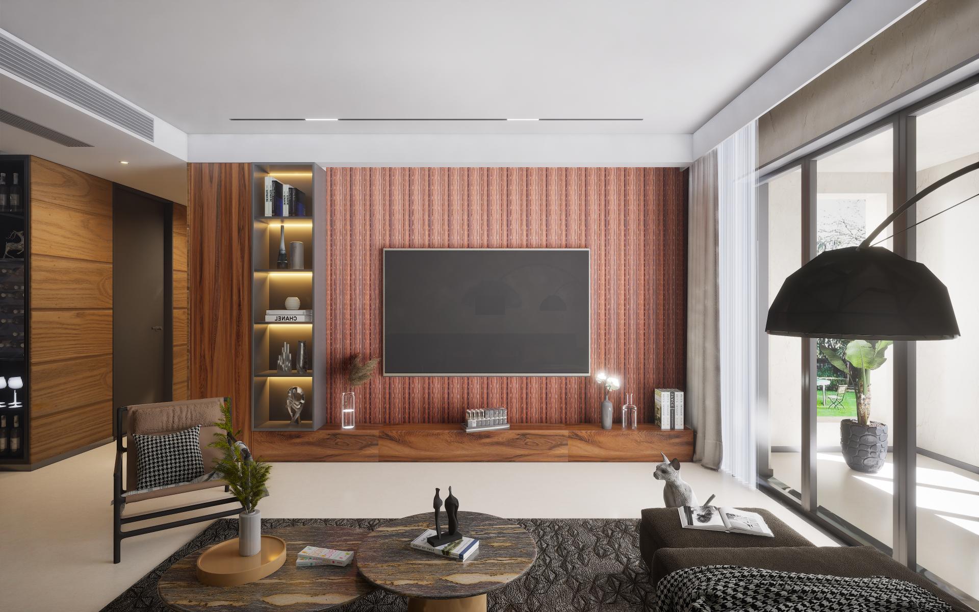 Cassa Series Designer Panel Louvers Wenge 8x0.5 Ft - 3555 8