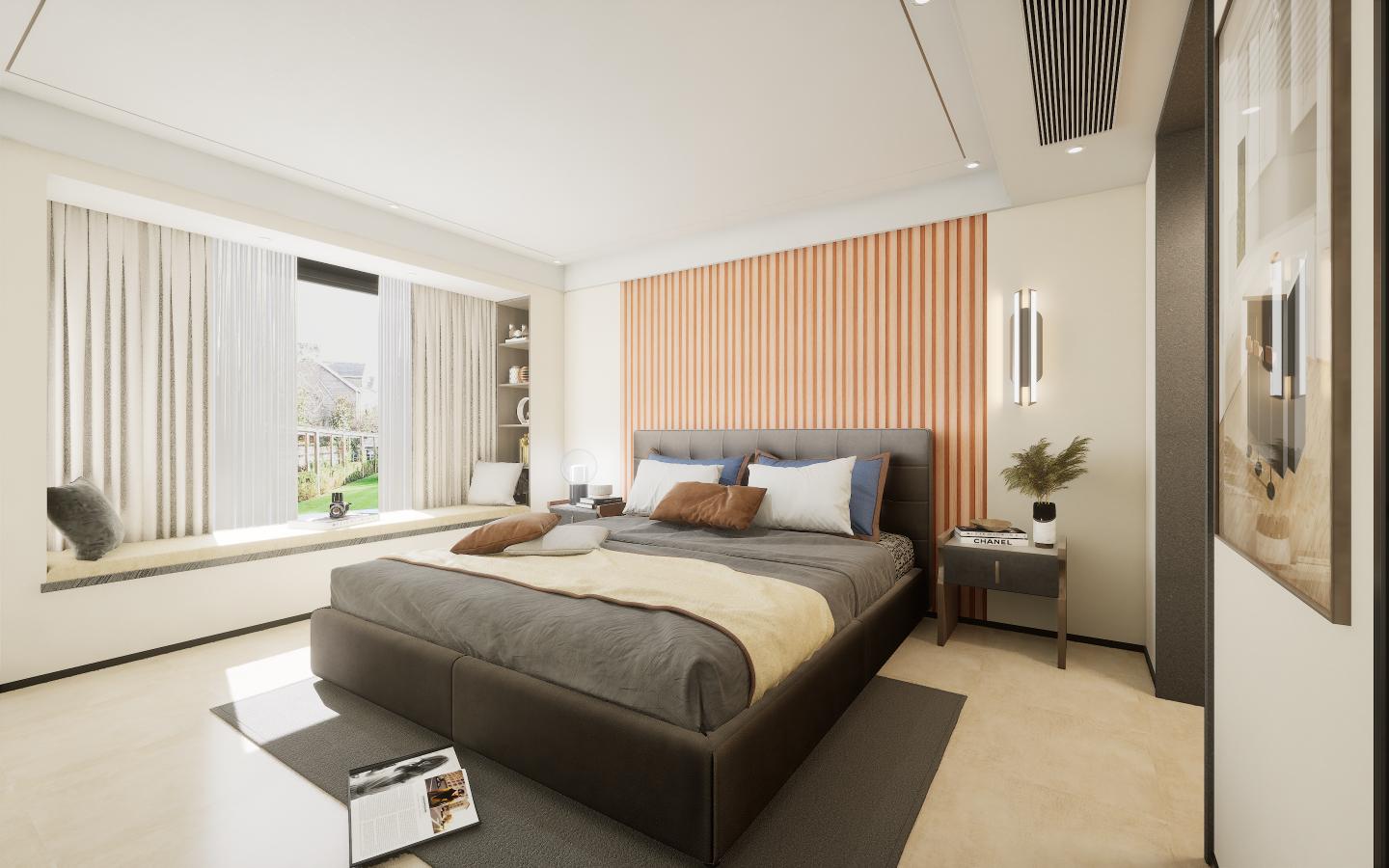 Cassa Series Designer Panel Louvers Brown 8x0.5 Ft - 3556 8