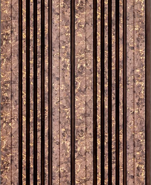 Cassa Series Cork Panel Designer Louvers Brown 8x0.5 Ft - 4919