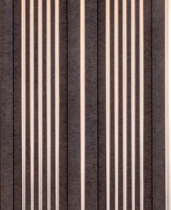 Cassa Series Engraved Leather Panel Designer Louvers Wenge 8x0.5 Ft - 4920