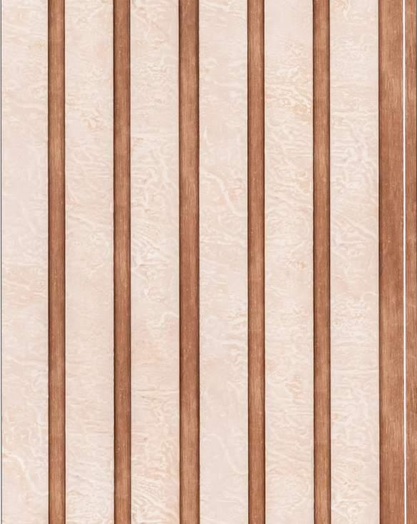 Cassa Series Stone Panel Designer Louvers Cream 8x0.5 Ft - 5872 8