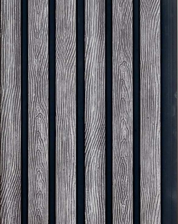 Cassa Series Syncro Wood Panel Designer Louvers Black 8x0.5 Ft - 5873 8