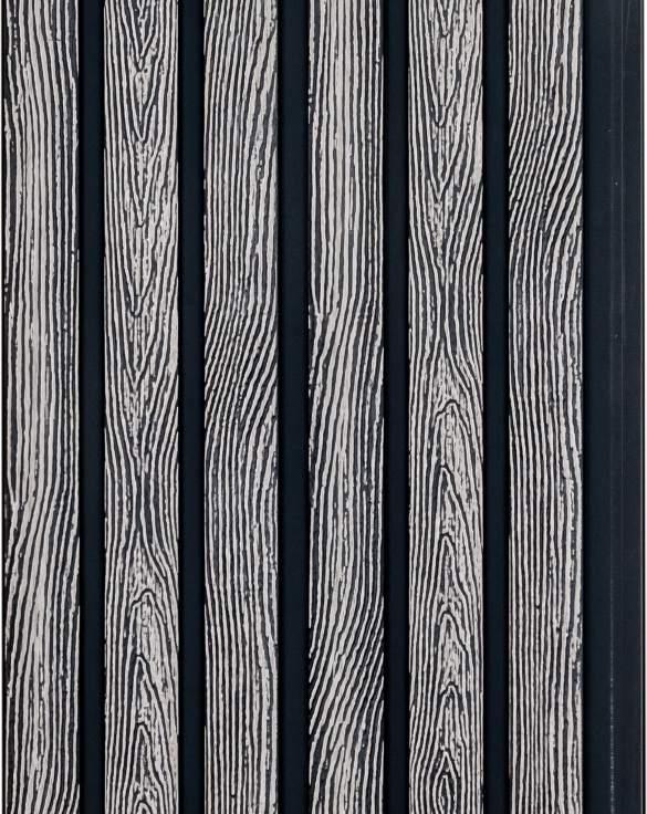 Cassa Series Syncro Wood Panel Designer Louvers Black 8x0.5 Ft - 5876 8