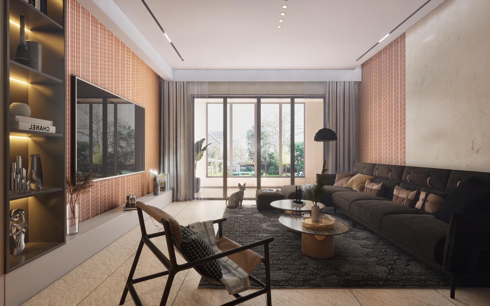 Cassa Series Stitch Leather Panel Designer Louvers Brown 8x0.5 Ft - 5878