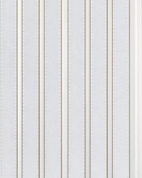 Cassa Series Stitch Leather Panel Designer Louvers White 8x0.5 Ft - 5879 8