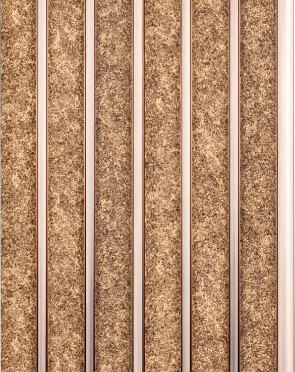 Cassa Series Sand Stone Panel Designer Louvers Brown 8x0.5 Ft - 5882