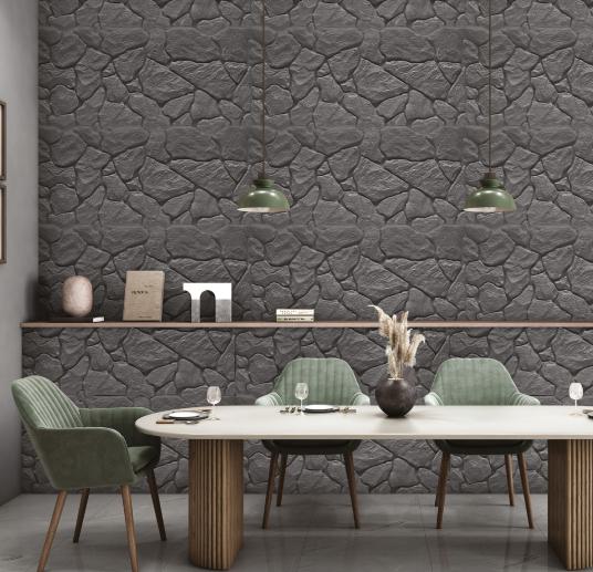 PU Stone Natural Stone Grey Texture Finish Panels 4x2 ft marble & stone louvers Grey AR-106