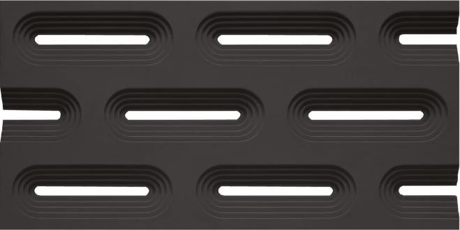 Black 4 Ft X 2 (1200x600 Mm) Texture Finish Pu Stone Panels Designer Louvers 4x2 - Ar-109 Oval