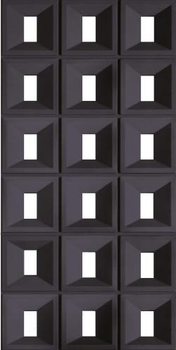 4x2 Rectangular Grid PU Stone 110 Black Designer Wall Panel | Next Level Decor