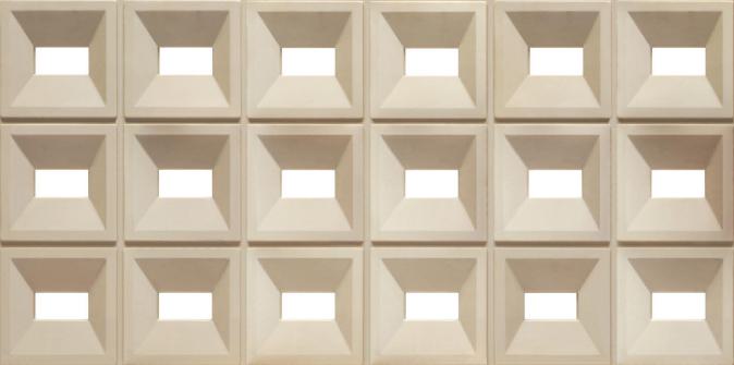 Rectangle Grid Cream Texture Finish Panel Designer Louvers 4x2 Ft - Ar-110