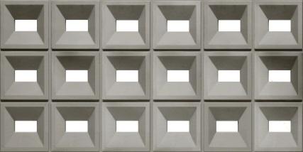 PU Stone Rectangle Grid Grey Texture Finish Panel 4x2 ft designer louvers Light Grey AR-110