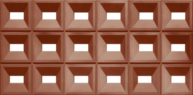 PU Stone Rectangle Grid Red Texture Finish Panels 4x2 ft designer louvers Red AR-110