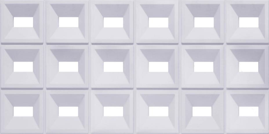 PU Stone Rectangle Grid White Texture Finish Panels 4x2 ft designer louvers White AR-110