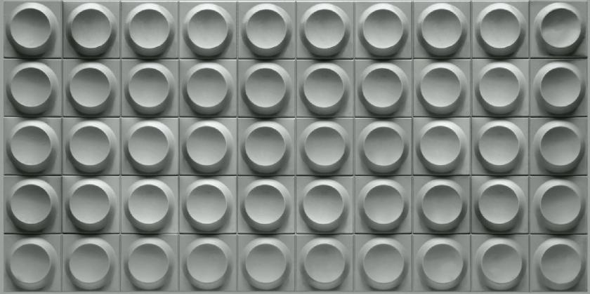 Protruding Disk Brown Pu Stone Panel Designer Louvers 4x2 Ft - Ar-111