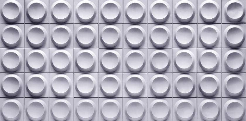 PU Stone Panels Protruding Disk Grey 4x2 ft designer louvers Grey AR-111