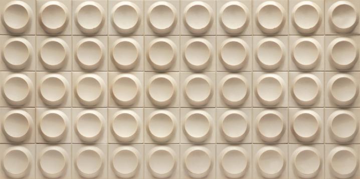 Not specified Protruding Disk Beige PU Stone Panel 4x2 ft designer louvers Beige AR-111
