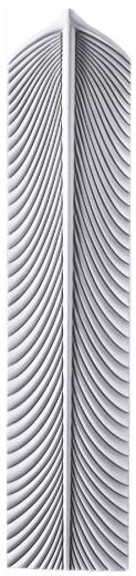 Feather Forge White 3D PU Stone Panels 3x0.65 ft designer louvers White AR-120