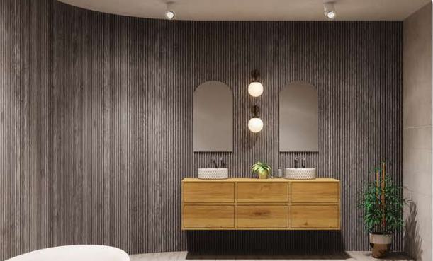 Pare Panels Ash Wood Grey Pyramid Design Louver 10x0.45 ft wood Grey Ash_Wood
