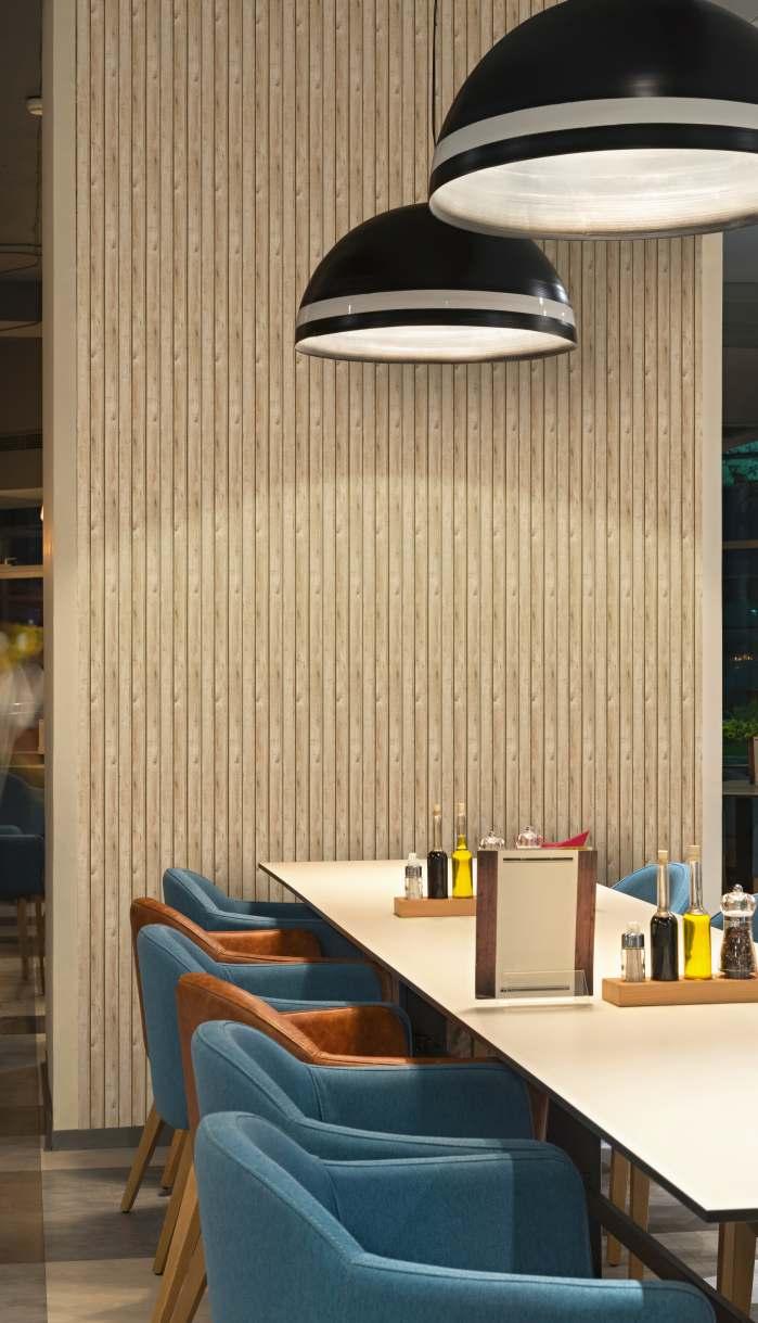 Beige Charcoal Louvers Panel Sleek & Splendid Series Wood 8x0.41 Ft - Sa 1016