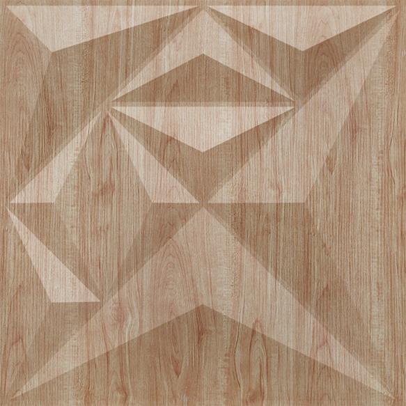 Beech Wood Diamond 3D Wall Panel Beige 1.6x1.6 Ft -