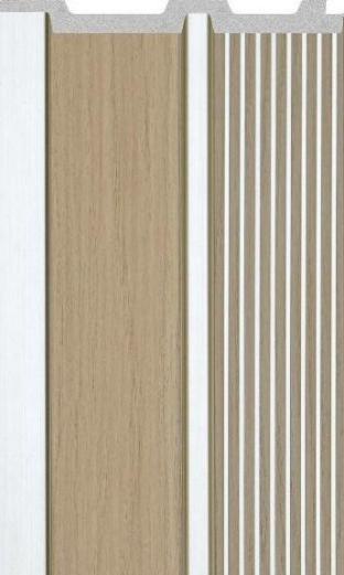 Interlock Charcoal Louvers Wood Beige Duo 8x0.4 Ft - Pn 02711 C