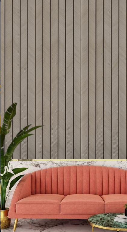 Beige Geometric Charcoal Louvers Designer 8x0.83 Ft - Ed 82014