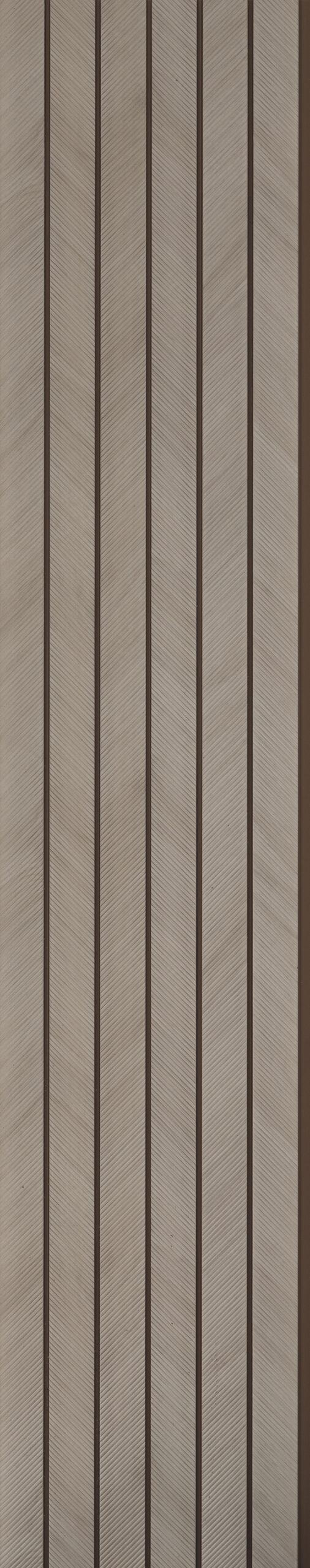 Beige Geometric Charcoal Louvers Designer 8x0.83 Ft - Ed 82014