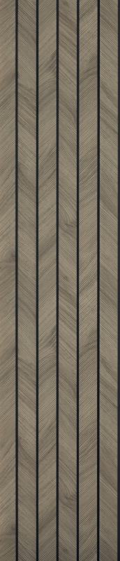 Beige Geometric Charcoal Louvers Designer 8x0.83 Ft - Ed 82015