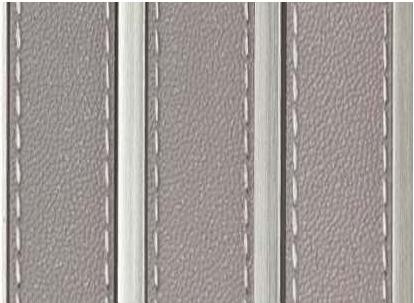 Leather Effect Louvers Panel Fabric Beige 8x0.58 Ft - 972008