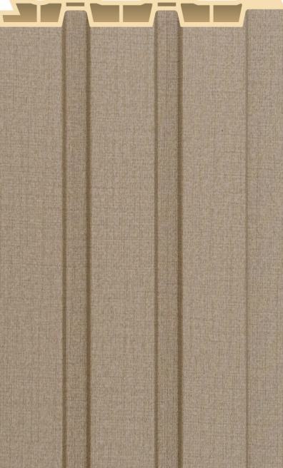 Beige Linen Interlock Wpc Louvers Wood 9.5x0.4 Ft - Pn 02570 B