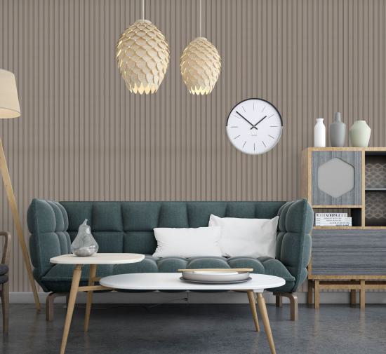 Beige Linen Interlock Wpc Louvers Wood 9.5x0.4 Ft - Pn 02570 B