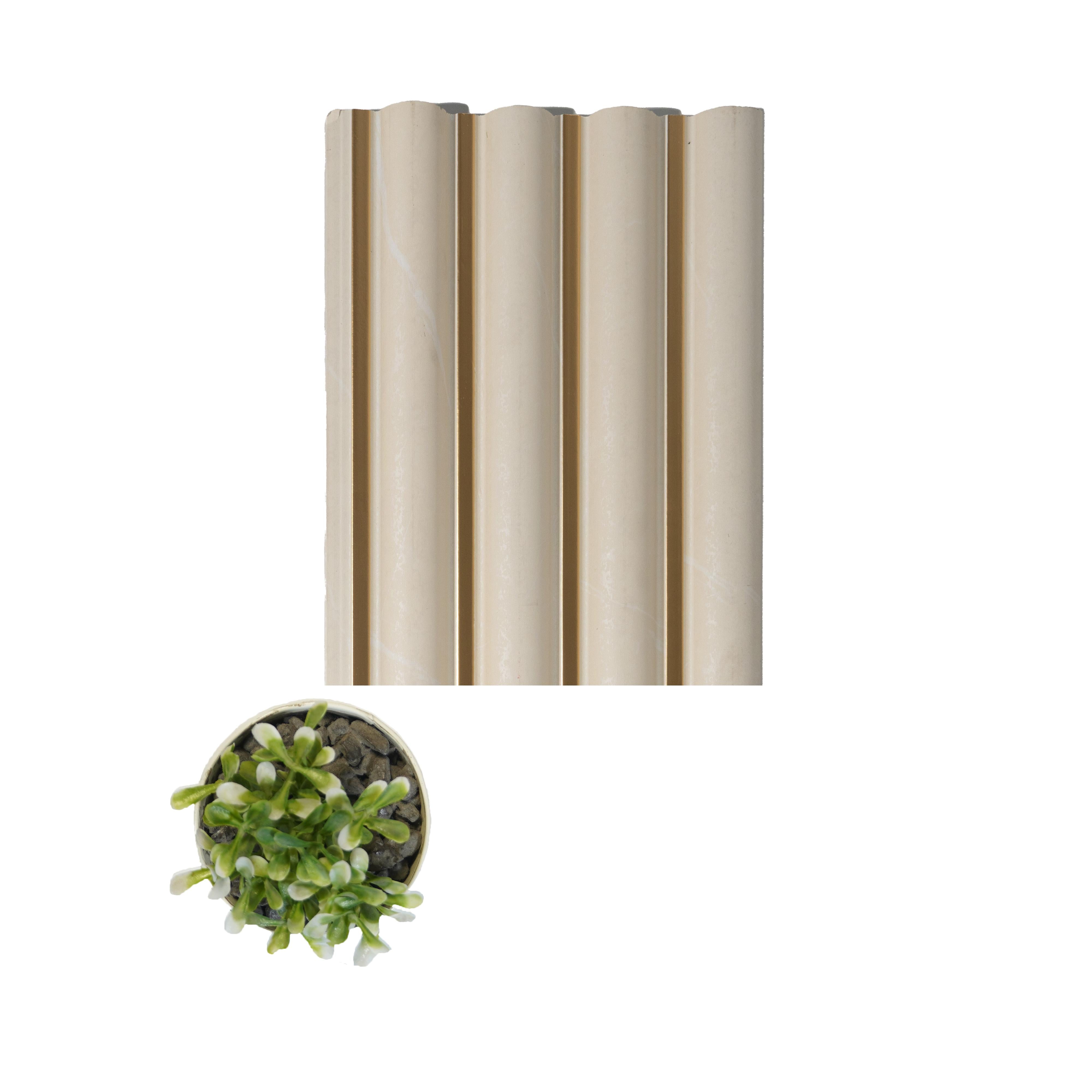 Beige Metallic Charcoal Louver 9.5x0.5 Ft - Pn 00497