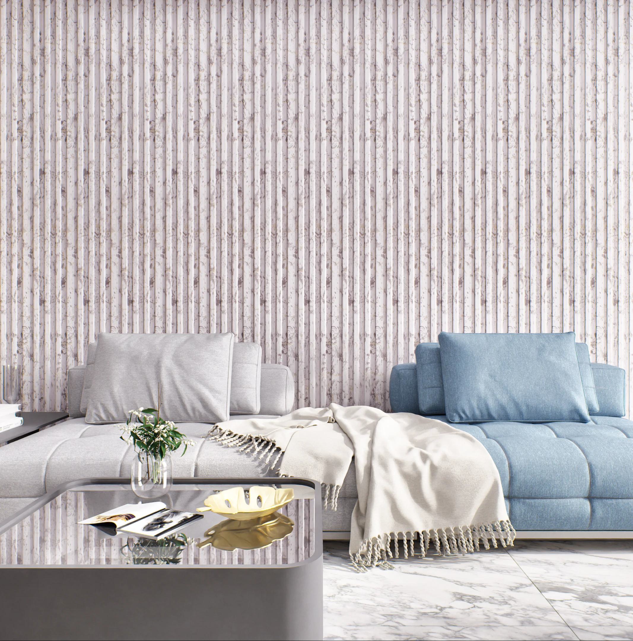 Beige Metallic Wpc Louver 9.5x0.54 Ft - Pn 00422