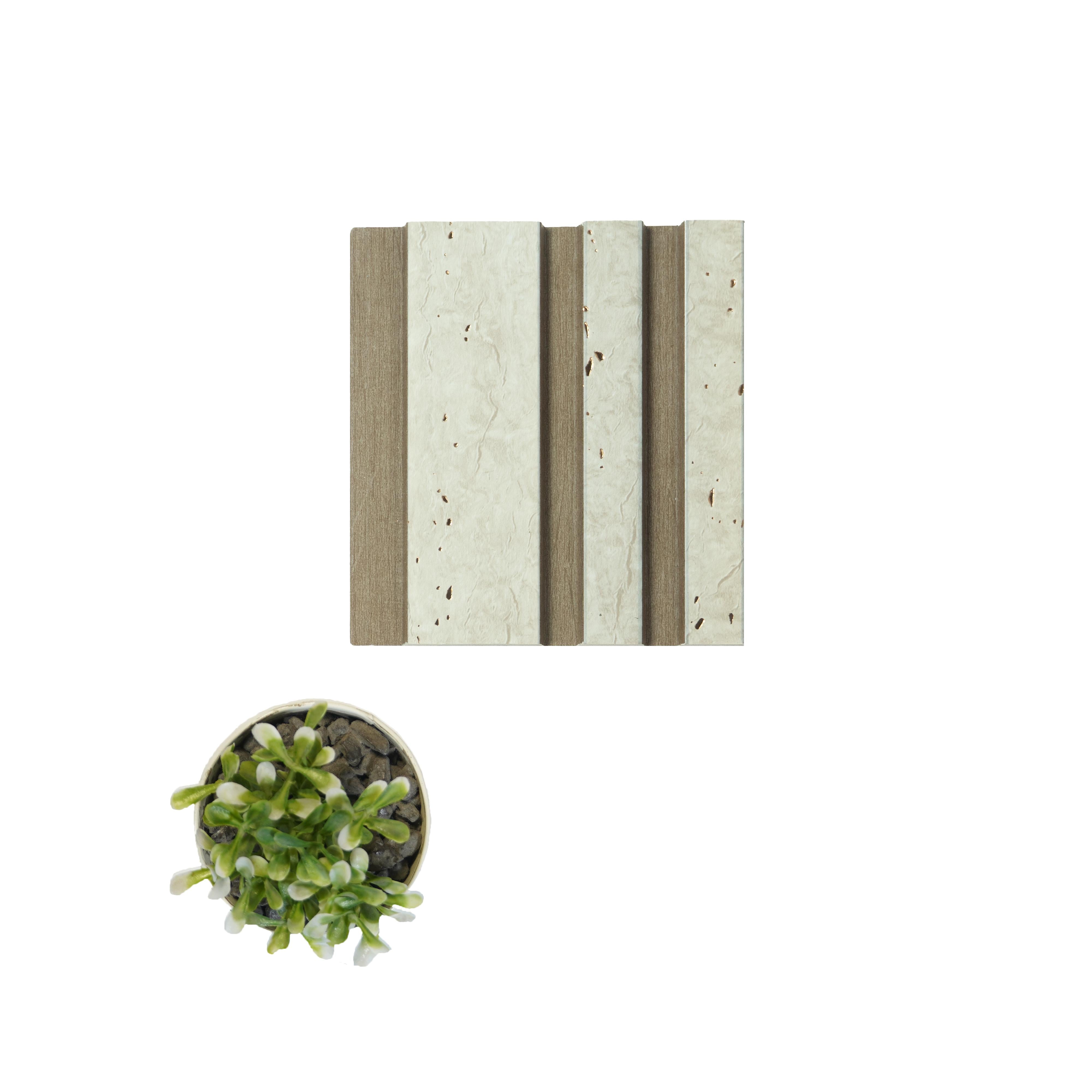 Beige Patterned Charcoal Louvers Designer 8x0.39 Ft - Pn 00834