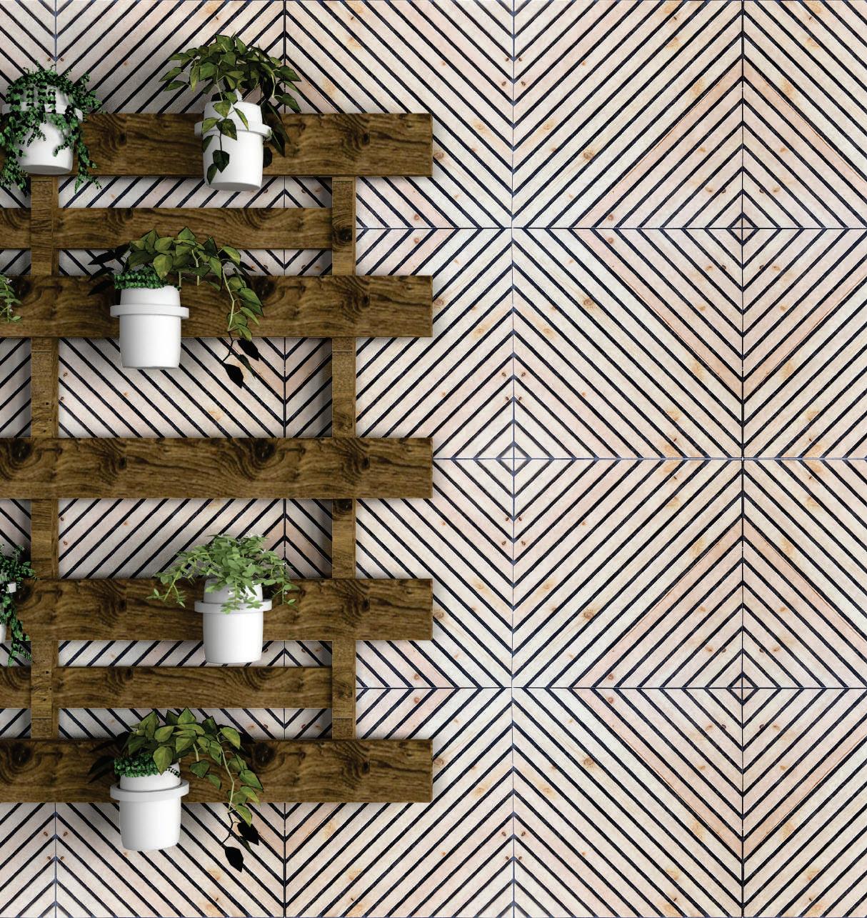 Premium Wood Panel Beige Patterned Look Charcoal Louvers 9x0.93 ft designer Beige WK04