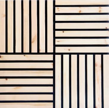 Beige Patterned Charcoal Louvers Designer 9x0.93 Ft - Wk05