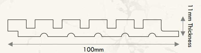 Plain Solids Beige Colour Charcoal Louver Colors 8x0.33 Ft - Pn 00638