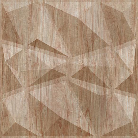 Beech Wood Stone 3D Wall Panel Beige 1.6x1.6 Ft -