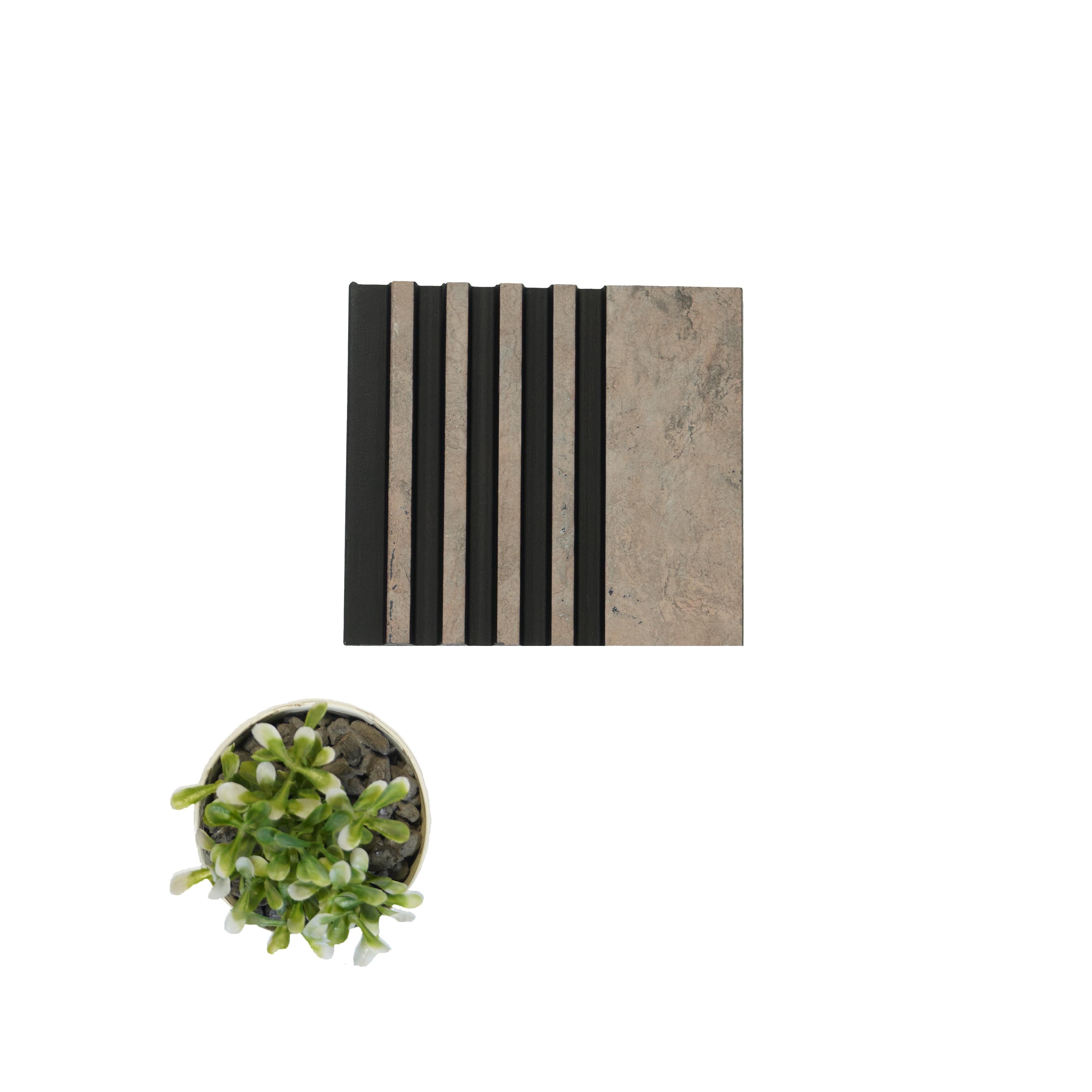 Beige Stone Charcoal Louver Marble & 9.5x0.39 Ft - Wl 3102