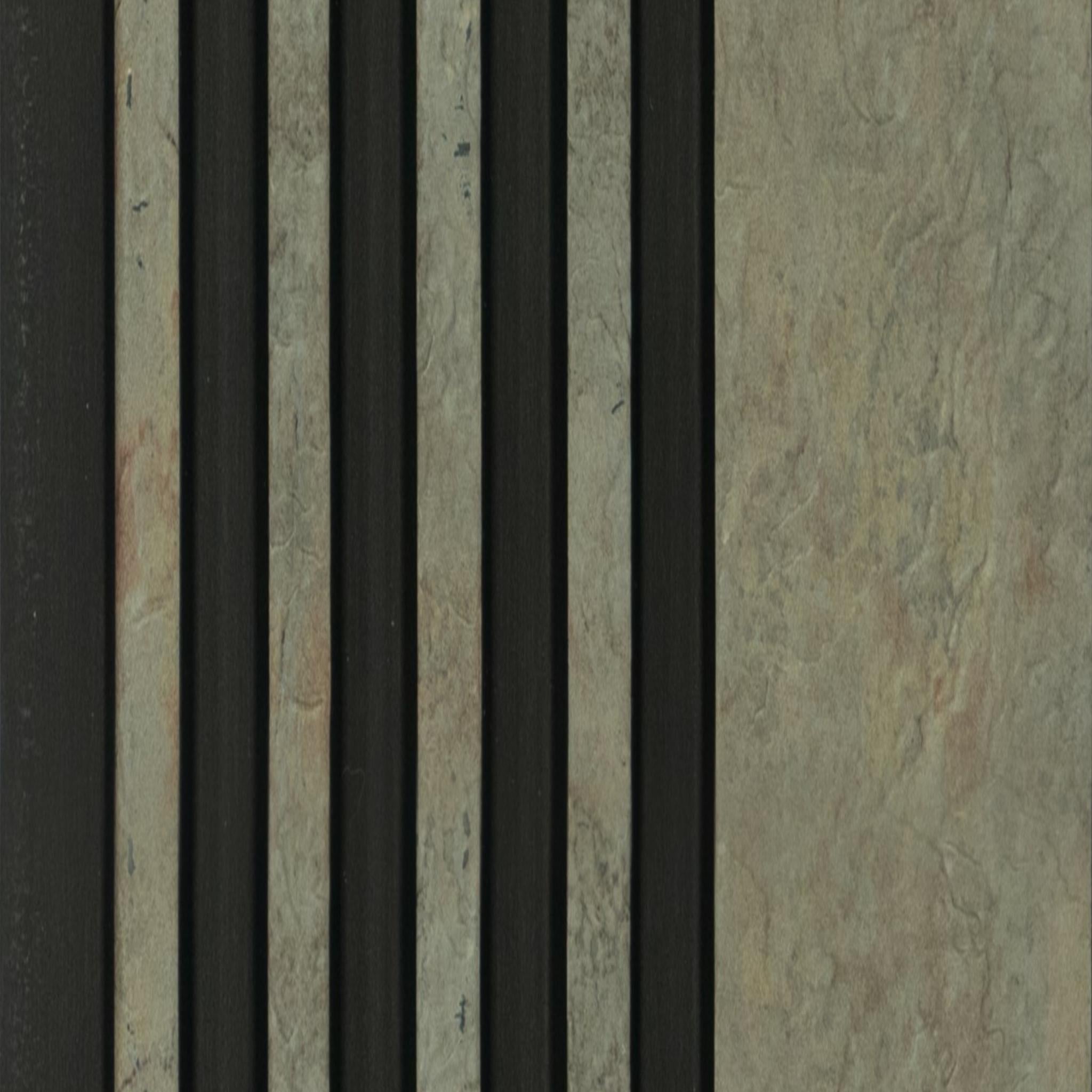 Beige Stone Charcoal Louvers Panel Marble & 9.5x0.39 Ft - Wl 3103