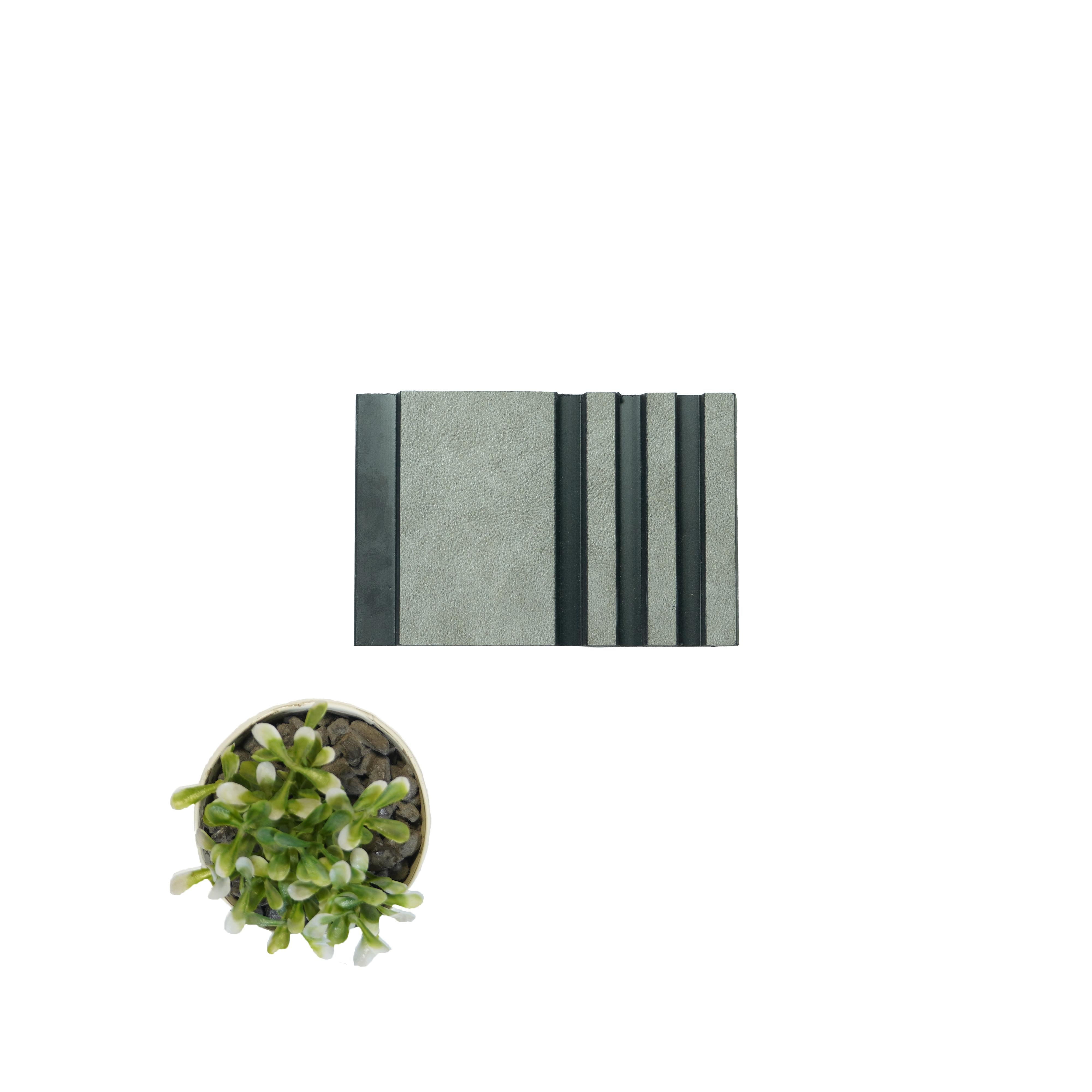 Beige Stone Charcoal Louvers Panel Marble & 9.5x0.4 Ft - Pn 00687