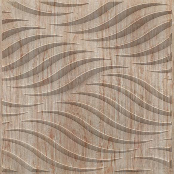 Beech Wood Swirl 3D Wall Panel Beige 1.6x1.6 Ft -