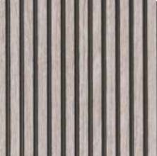 Beige wood louvers with textured finish and visible wood grain pattern in vertical slats.