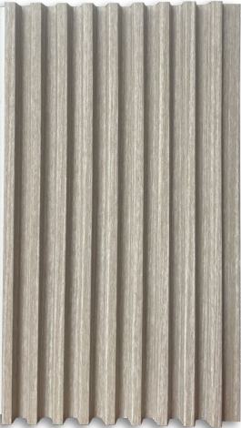 Beige wood grain wooden louver with textured wood finish and vertical slats