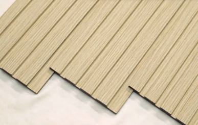 Wooden Charcoal Louvers Panel Wood Beige 8x0.4 Ft - Pn 00669